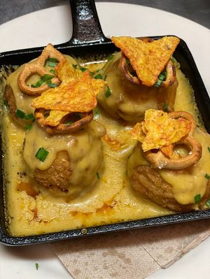 Ultimate Loaded Mac & Cheese Bombs  at The Organic Grill in New York City