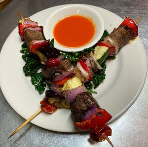 Veggie Kebabs at The Organic Grill in New York City