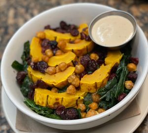 Delicate Squash Kale Salad  at The Organic Grill in New York City