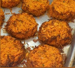 Latkes Preparation for Hanukkah catering  at The Organic Grill in New York City