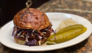 jackfruit BBQ sandwich  at The Organic Grill in New York City