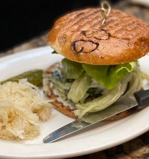 Tzatziki Lentil Burger aka Rich Roll Burger  at The Organic Grill in New York City