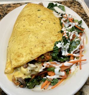 Tofu Omelette  #Veganuary at The Organic Grill in New York City