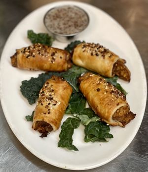 NOT Piggies in a Blanket Appetizer #Veganuary at The Organic Grill in New York City