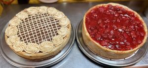 Peanut Butter Chocolate Cheesecake & Strawberry Cheesecake  at The Organic Grill in New York City