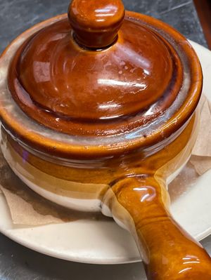 This is how we serve French onion soup   at The Organic Grill in New York City