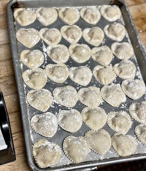 Heart shaped Ravioli   at The Organic Grill in New York City