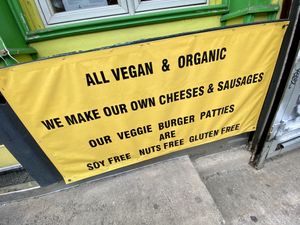 sign  at The Organic Grill in New York City