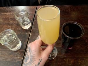 bellini & juice  at The Organic Grill in New York City