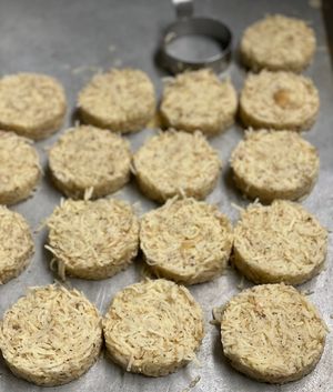 Brunch : Hash brown prep for Benny & Florentine dish   at The Organic Grill in New York City