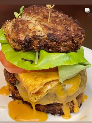 Hash Brown Burger  at The Organic Grill in New York City