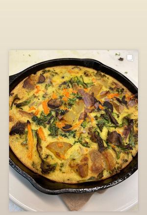 Tofu frittata for brunch   at The Organic Grill in New York City