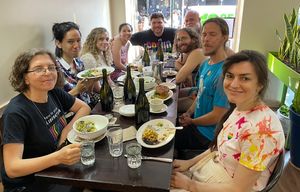 Vegan hangout of New York visiting Organic Grill on Pride Day   at The Organic Grill in New York City