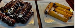 Gluten Free Chocolate Chocolate & Chocolate Chip Cannoli   at The Organic Grill in New York City