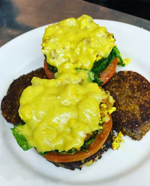 Brunch: Benny & Florentine w house made sausage   at The Organic Grill in New York City