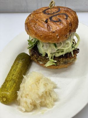 Rich Roll Lentil Tzatziki Burger   at The Organic Grill in New York City