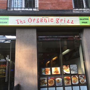 This is the sign for their location on 3rd Street at The Organic Grill in New York City