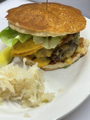 Slamcakes Burger   at The Organic Grill in New York City