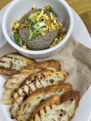 Lentil  Walnuts “Chopped Liver “ Pate   at The Organic Grill in New York City