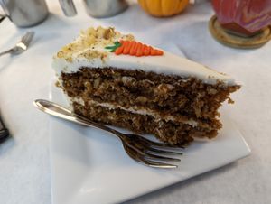 Carrot cake at The Organic Grill in New York City