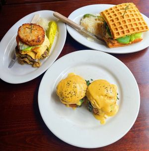 Brunch dishes  at The Organic Grill in New York City