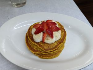 Pumpkin fall spice slamcakes at The Organic Grill in New York City