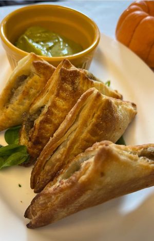 Lentils & Mushrooms Empanadas  at The Organic Grill in New York City