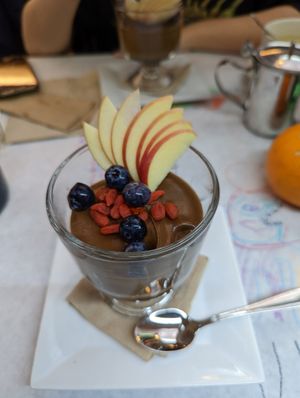 Chocolate avocado pudding at The Organic Grill in New York City