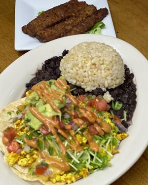 Rancheros with Tempeh bacon   at The Organic Grill in New York City