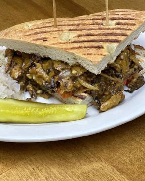 Philly cheesesteak. Can be served gluten free on demand   at The Organic Grill in New York City