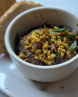 Not Chopped Liver Lentil Pate w crostinis   at The Organic Grill in New York City