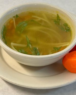 Not chicken noodle soup   at The Organic Grill in New York City