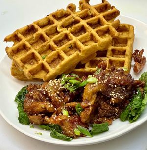 OGicken & Waffles   at The Organic Grill in New York City