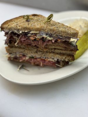 Club Sandwich w Seitan Brisket & Jackfruit   at The Organic Grill in New York City