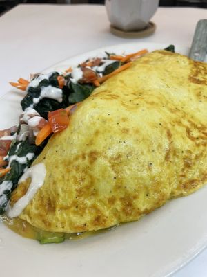 Tofu omelette with all the veggies  at The Organic Grill in New York City