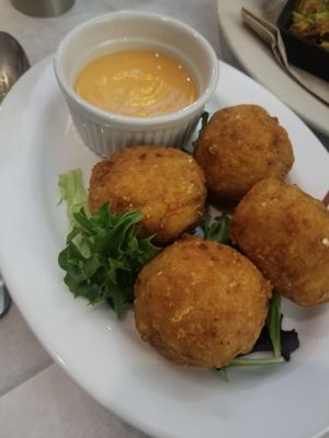 Mac & Cheese Bombs at The Organic Grill in New York City