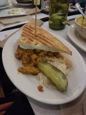 “Cheez Whiz” Philly cheesesteak at The Organic Grill in New York City