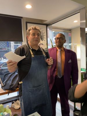 Host Vlad and “checker Phil"  at The Organic Grill in New York City