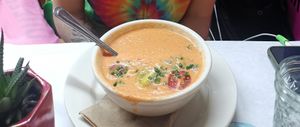 Gazpacho soup at The Organic Grill in New York City