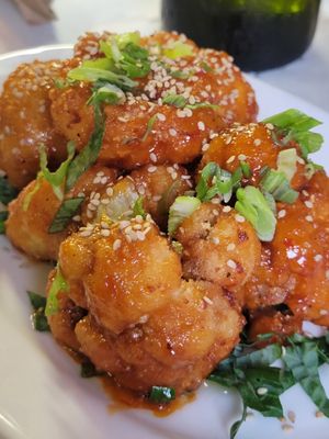 Cauliflower pops at The Organic Grill in New York City