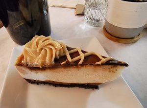 Peanut Butter Chocolate Cheese Cake was fluffy and yummy at The Organic Grill in New York City