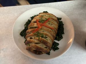 Non meat pie at The Organic Grill in New York City