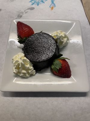 Lava cake  at The Organic Grill in New York City