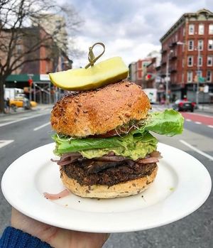 Green Machine Burger 7 Best Veggie Burgers NYC -http://gothamist.com/2015/07/23/best_veggie_burgers_nyc.php at The Organic Grill in New York City