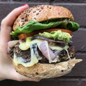 Most bomb burger! Organic Grill creates traditional American dishes with a bunch of fix-ins. All organic, with vegan + vegetarian options, all delicious. 

If you are ever in the East Village for breakfast, lunch, dinner or the coveted weekend brunch... you must stop at Organic Grill. 
 at The Organic Grill in New York City