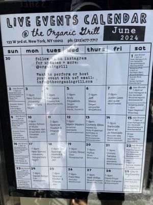   at The Organic Grill in New York City