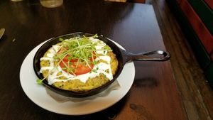 Potato crust tofu frittata at The Organic Grill in New York City