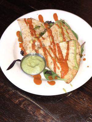 Sweet Corn Quesadillas :Sweet Corn Quesadilla! Definitely one of the best OG  Quesadillas  of this season: sweet corn , green peppers, mozzarella in a whole wheat tortilla. Served  at The Organic Grill in New York City