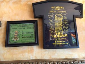 Contest to eat three burgers + fries in 10 minutes at The Organic Grill in New York City