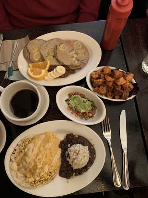 Rancheros, pancakes, sweet potato tots at The Organic Grill in New York City